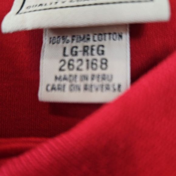 LL Bean Mens Large Soft Red Pima Cotton Short Sleeve Casual Polo Shirt - Picture 3 of 8